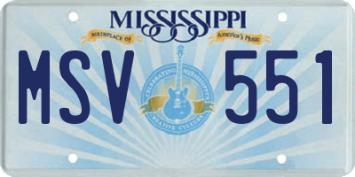 MS license plate MSV551