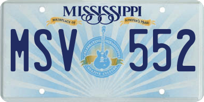 MS license plate MSV552