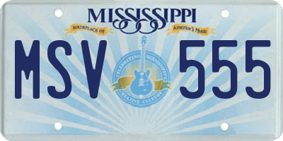 MS license plate MSV555