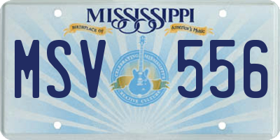 MS license plate MSV556