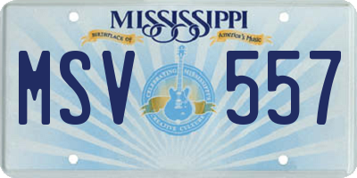 MS license plate MSV557