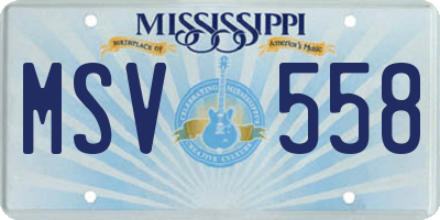 MS license plate MSV558