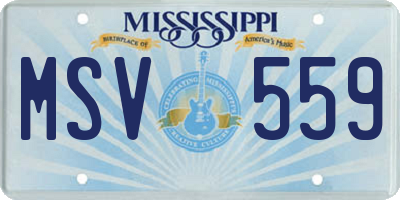 MS license plate MSV559