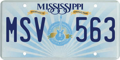 MS license plate MSV563