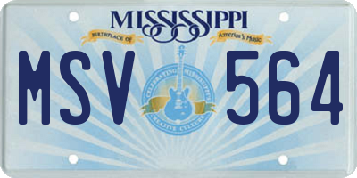MS license plate MSV564