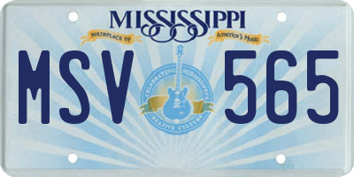 MS license plate MSV565