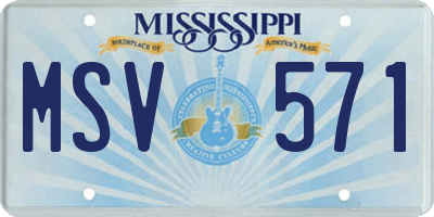 MS license plate MSV571