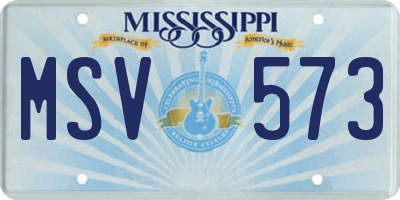 MS license plate MSV573