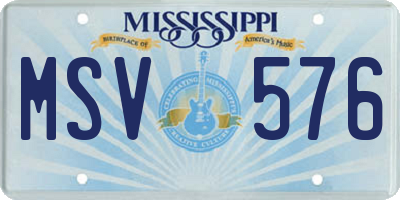 MS license plate MSV576