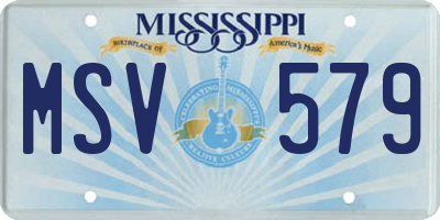 MS license plate MSV579