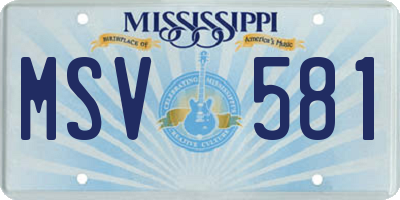 MS license plate MSV581