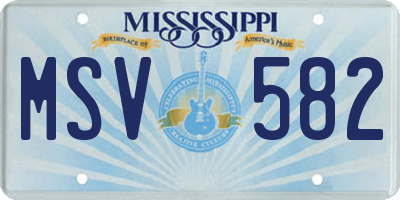 MS license plate MSV582