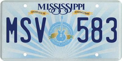 MS license plate MSV583