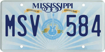 MS license plate MSV584