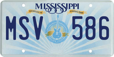 MS license plate MSV586