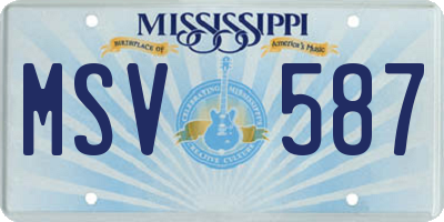 MS license plate MSV587