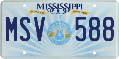 MS license plate MSV588
