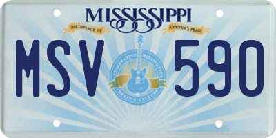 MS license plate MSV590