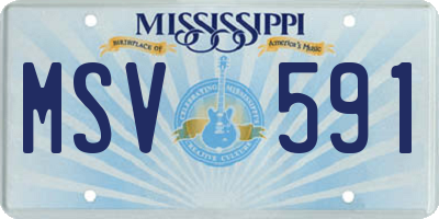 MS license plate MSV591