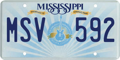 MS license plate MSV592