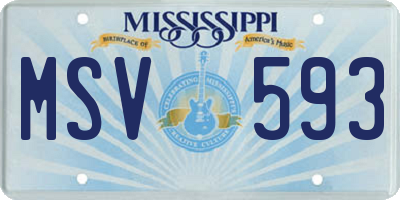 MS license plate MSV593