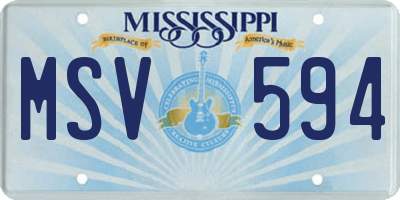 MS license plate MSV594