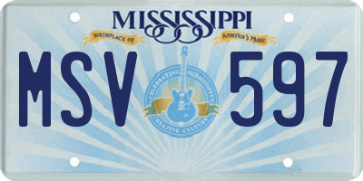 MS license plate MSV597