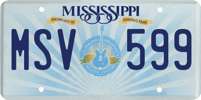 MS license plate MSV599