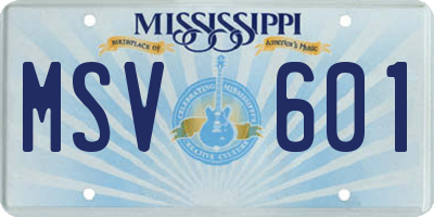 MS license plate MSV601