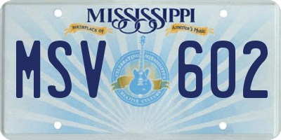 MS license plate MSV602