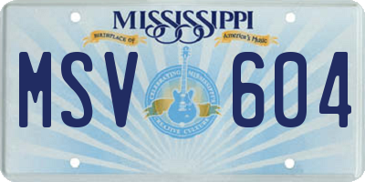 MS license plate MSV604