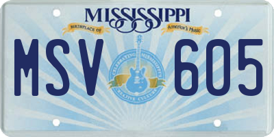 MS license plate MSV605
