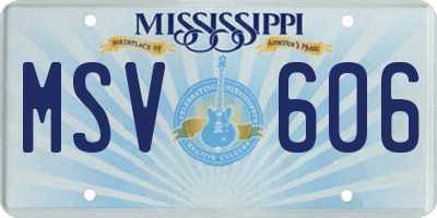 MS license plate MSV606