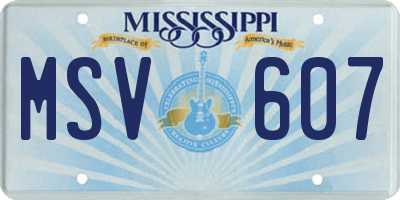 MS license plate MSV607