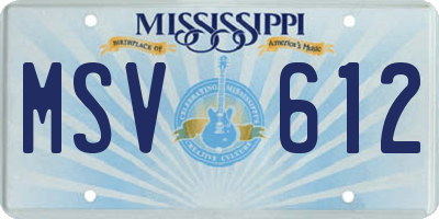 MS license plate MSV612