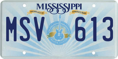 MS license plate MSV613