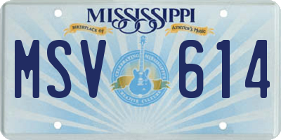 MS license plate MSV614