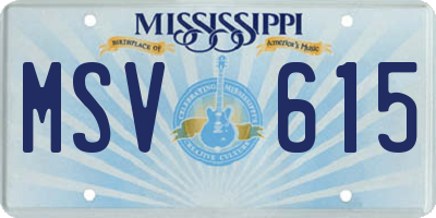 MS license plate MSV615