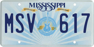 MS license plate MSV617