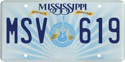 MS license plate MSV619