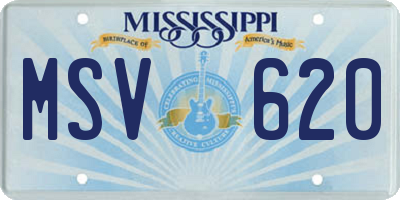 MS license plate MSV620