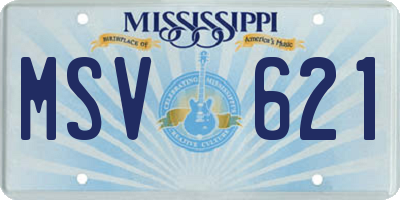 MS license plate MSV621