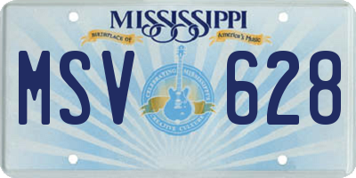 MS license plate MSV628