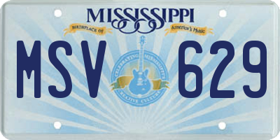 MS license plate MSV629
