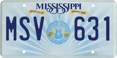 MS license plate MSV631
