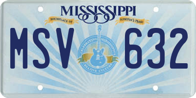 MS license plate MSV632