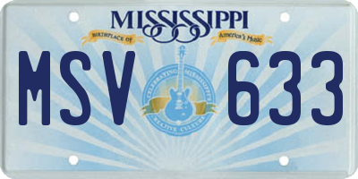 MS license plate MSV633