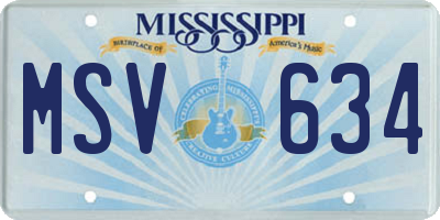 MS license plate MSV634