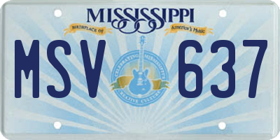 MS license plate MSV637