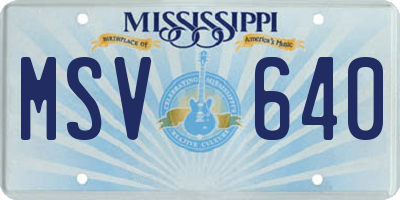 MS license plate MSV640